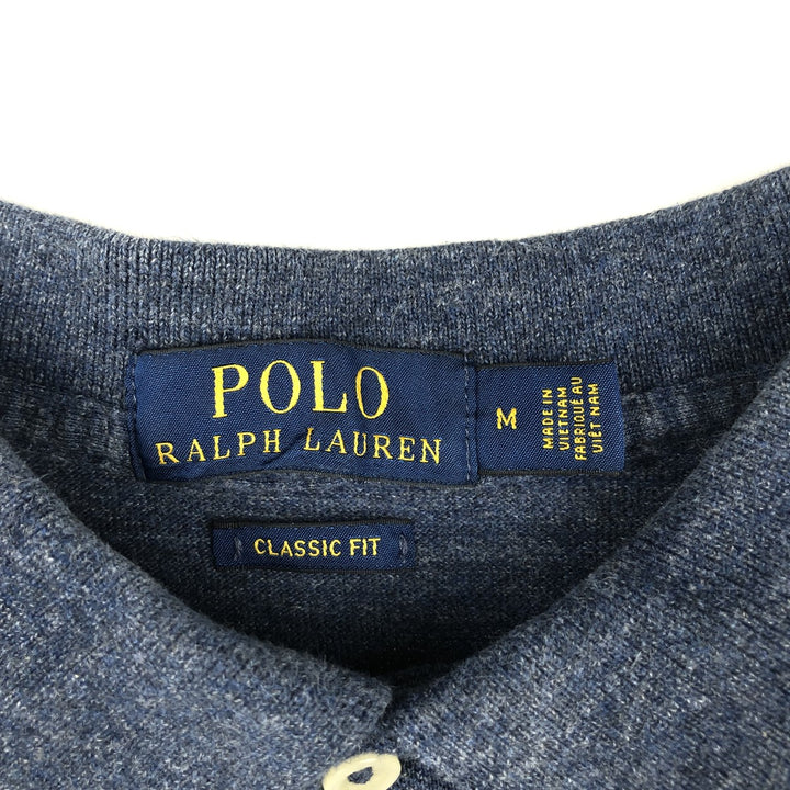 Ralph Lauren POLO RALPH LAUREN CLASSIC FIT short sleeve polo shirt, men's size M cotton navy blue type Vintage Second Hand