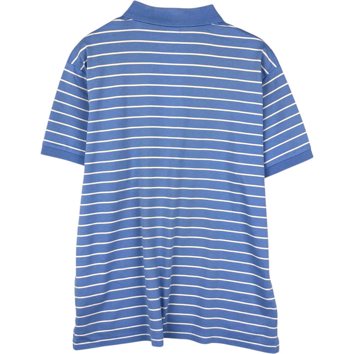 Ralph Lauren POLO RALPH LAUREN CUSTOM SLIM FIT short sleeve striped polo shirt men's size L cotton Blue type light blue Vintage Second Hand
