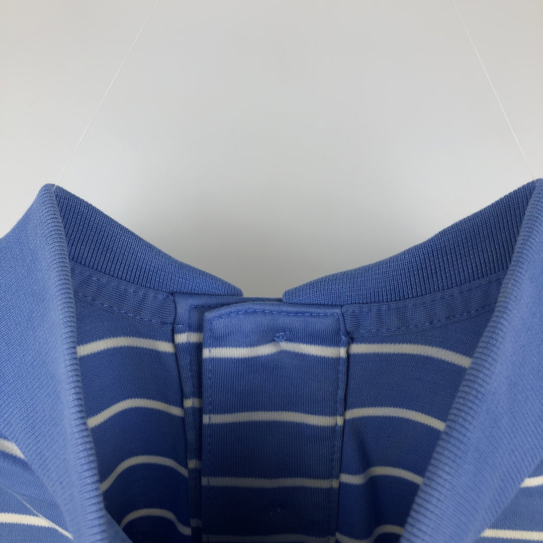 Ralph Lauren POLO RALPH LAUREN CUSTOM SLIM FIT short sleeve striped polo shirt men's size L cotton Blue type light blue Vintage Second Hand