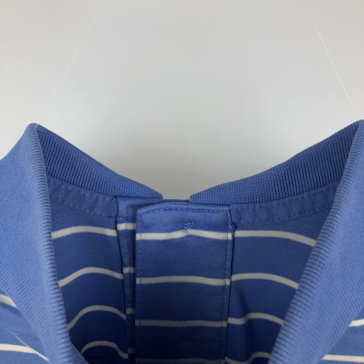 Ralph Lauren POLO RALPH LAUREN CUSTOM SLIM FIT short sleeve striped polo shirt men's size L cotton Blue type light blue Vintage Second Hand