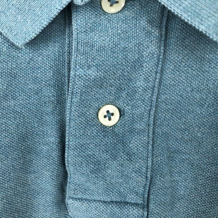 Ralph Lauren POLO RALPH LAUREN CUSTOM SLIM FIT short sleeve polo shirt, men's size L cotton Blue type light blue Vintage Second Hand