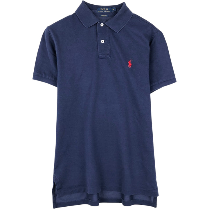 Ralph Lauren POLO RALPH LAUREN CUSTOM FIT short sleeve polo shirt men's M equivalent unclear navy blue type Vintage Second Hand