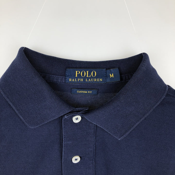 Ralph Lauren POLO RALPH LAUREN CUSTOM FIT short sleeve polo shirt men's M equivalent unclear navy blue type Vintage Second Hand