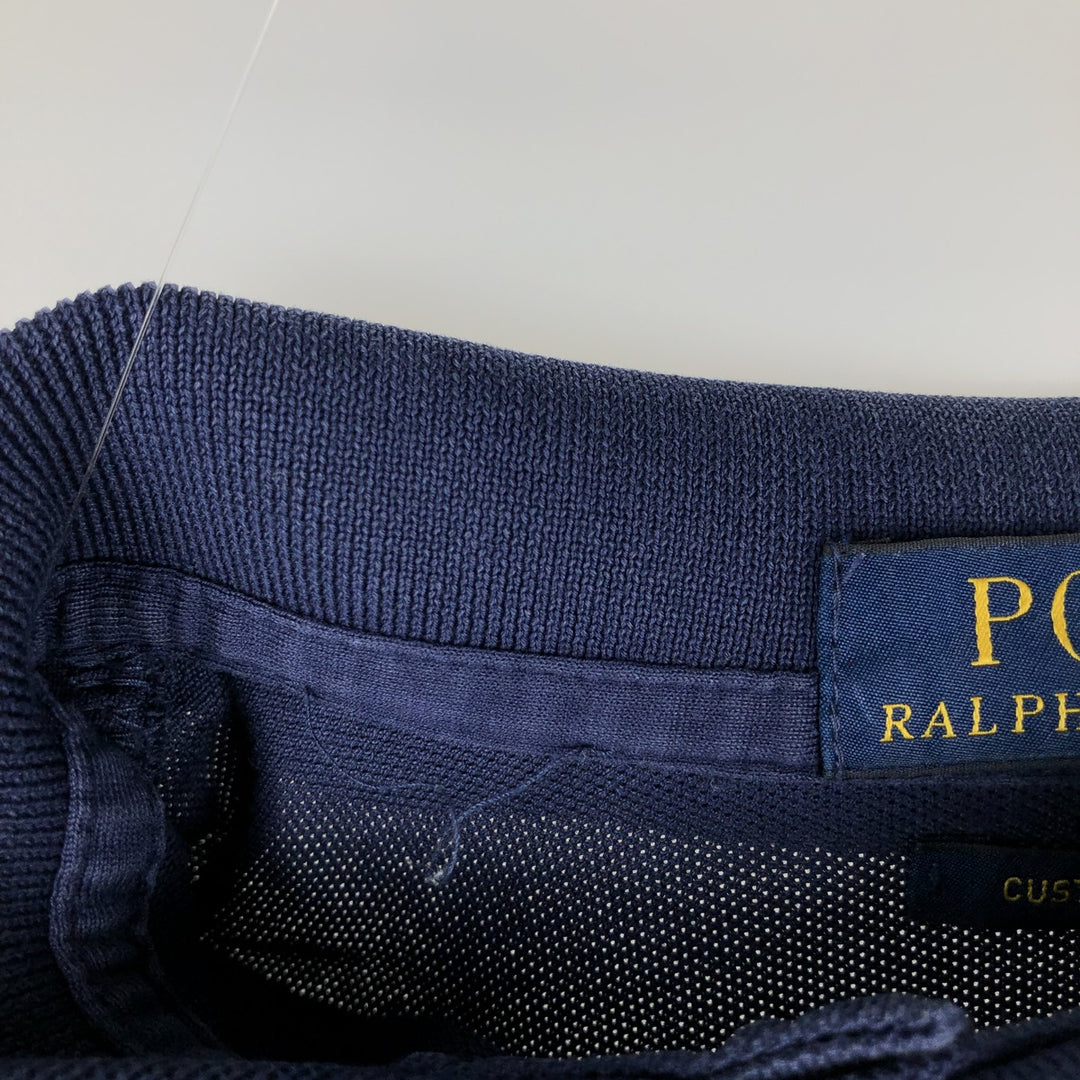 Ralph Lauren POLO RALPH LAUREN CUSTOM FIT short sleeve polo shirt men's M equivalent unclear navy blue type Vintage Second Hand