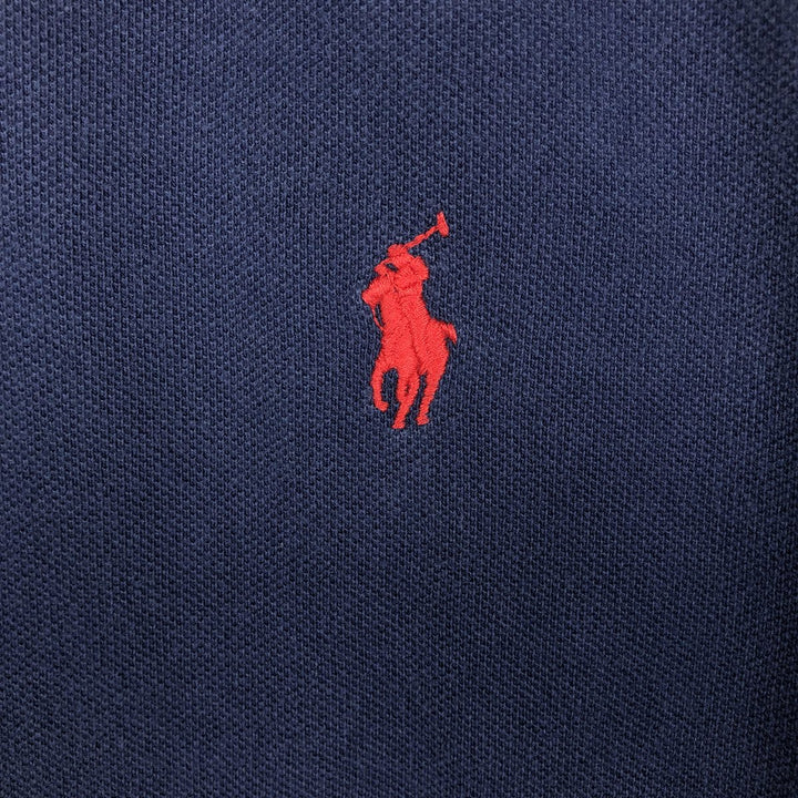 Ralph Lauren POLO RALPH LAUREN CUSTOM SLIM FIT short sleeve polo shirt men's XL equivalent cotton navy blue type Vintage Second Hand
