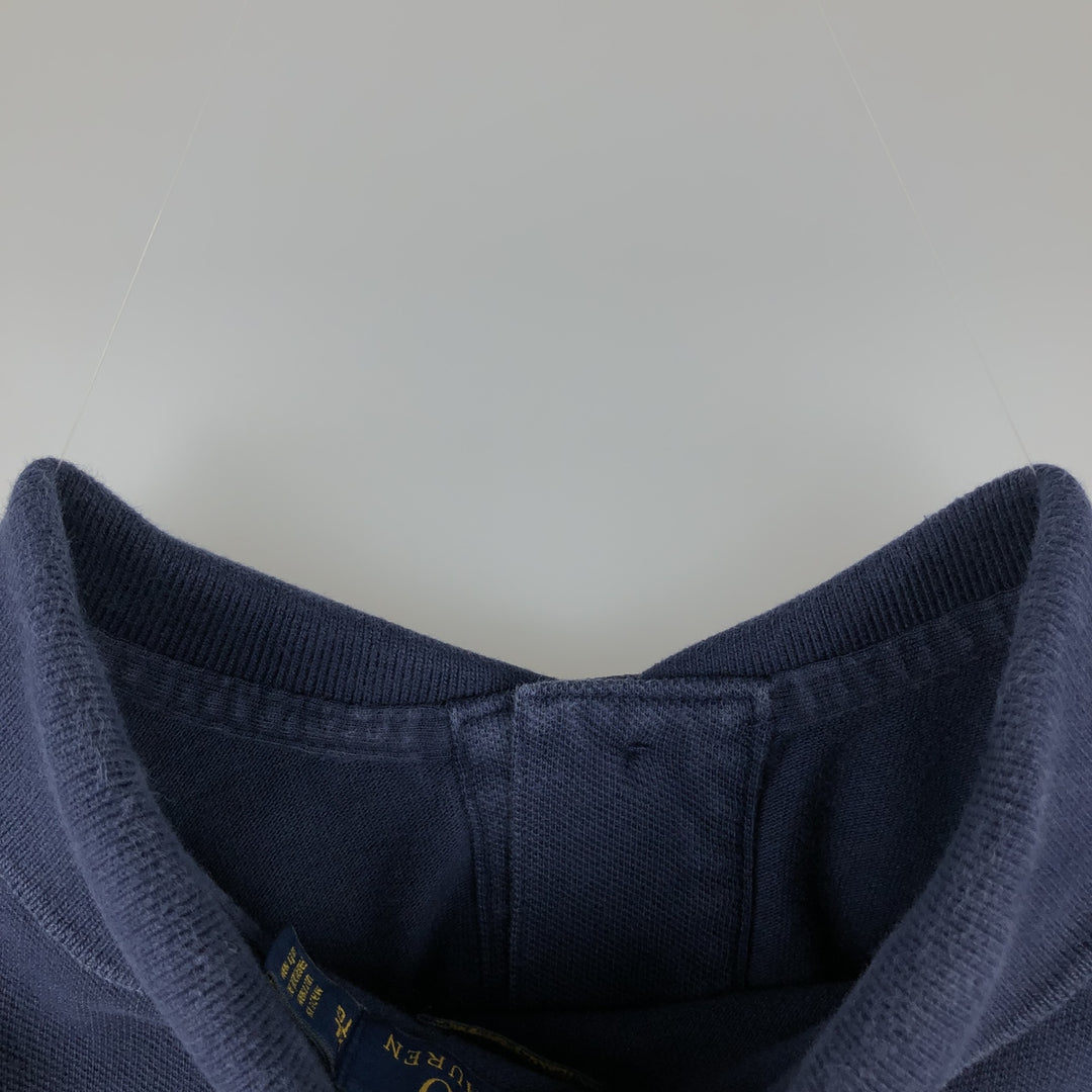 Ralph Lauren POLO RALPH LAUREN CUSTOM SLIM FIT short sleeve polo shirt men's XL equivalent cotton navy blue type Vintage Second Hand