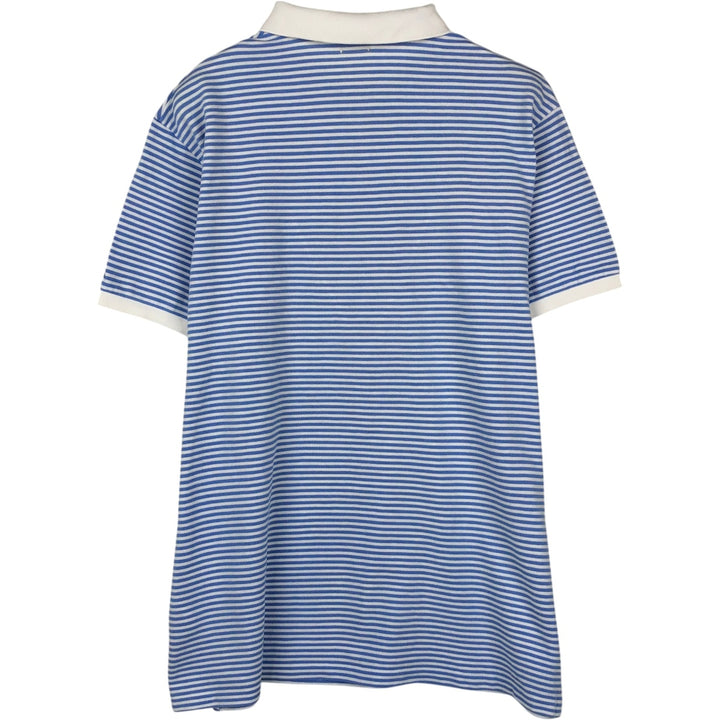 Ralph Lauren POLO RALPH LAUREN CUSTOM SLIM FIT short sleeve striped polo shirt men's XL equivalent cotton Blue type light blue Vintage Second Hand