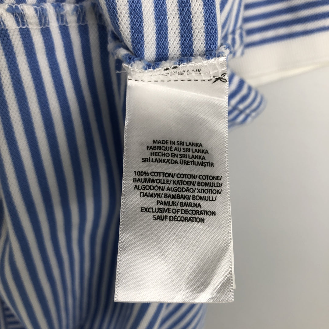 Ralph Lauren POLO RALPH LAUREN CUSTOM SLIM FIT short sleeve striped polo shirt men's XL equivalent cotton Blue type light blue Vintage Second Hand