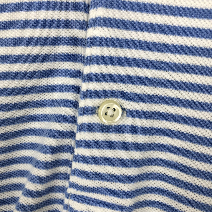 Ralph Lauren POLO RALPH LAUREN CUSTOM SLIM FIT short sleeve striped polo shirt men's XL equivalent cotton Blue type light blue Vintage Second Hand