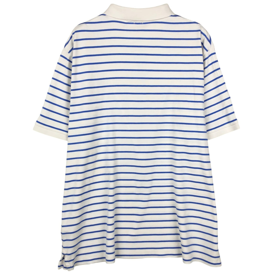Ralph Lauren POLO RALPH LAUREN CLASSIC FIT short sleeve striped polo shirt men's XL equivalent cotton Blue type light blue Vintage Second Hand