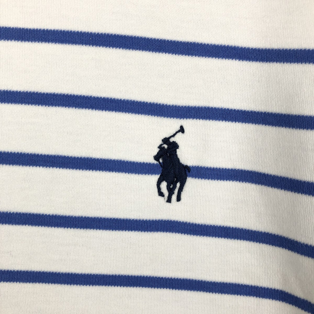 Ralph Lauren POLO RALPH LAUREN CLASSIC FIT short sleeve striped polo shirt men's XL equivalent cotton Blue type light blue Vintage Second Hand