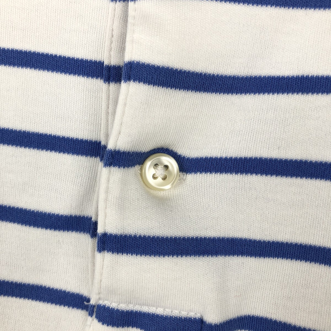 Ralph Lauren POLO RALPH LAUREN CLASSIC FIT short sleeve striped polo shirt men's XL equivalent cotton Blue type light blue Vintage Second Hand