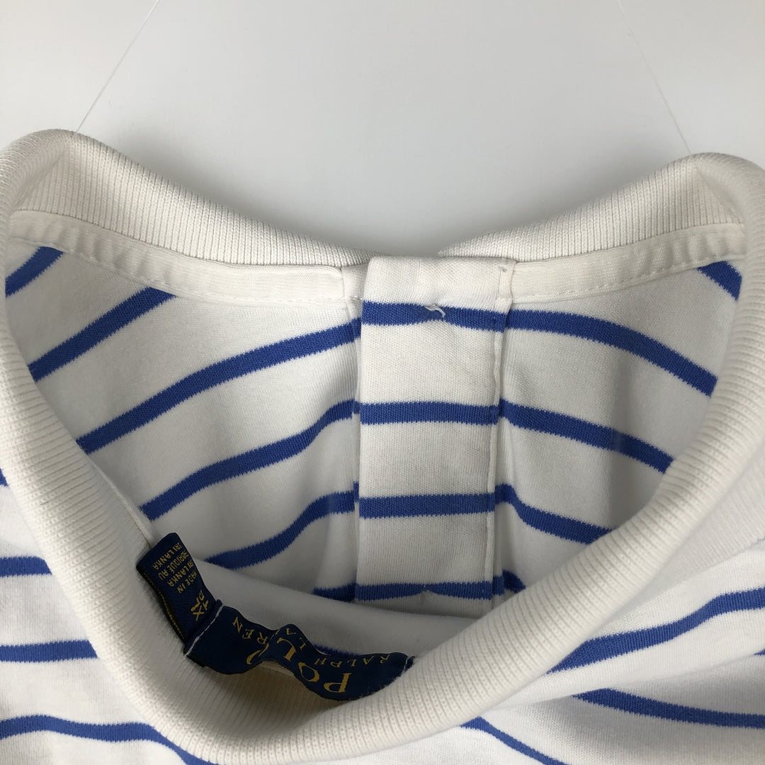 Ralph Lauren POLO RALPH LAUREN CLASSIC FIT short sleeve striped polo shirt men's XL equivalent cotton Blue type light blue Vintage Second Hand