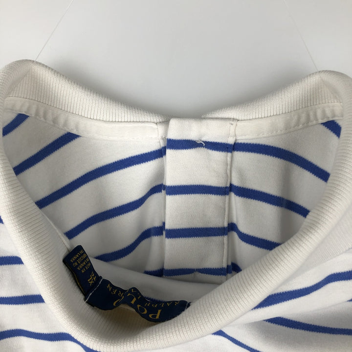 Ralph Lauren POLO RALPH LAUREN CLASSIC FIT short sleeve striped polo shirt men's XL equivalent cotton Blue type light blue Vintage Second Hand