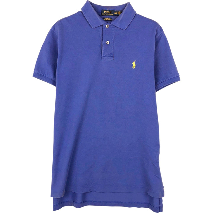 Ralph Lauren POLO RALPH LAUREN CUSTOM FIT short sleeve polo shirt men's M equivalent Pima Cotton blue type Vintage Second Hand