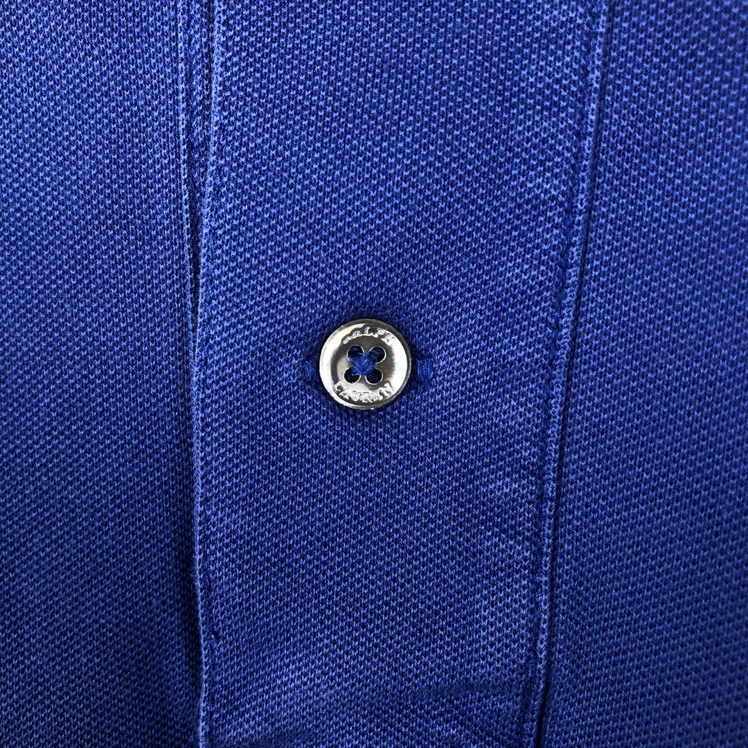 Ralph Lauren POLO RALPH LAUREN CUSTOM FIT short sleeve polo shirt men's M equivalent Pima Cotton blue type Vintage Second Hand