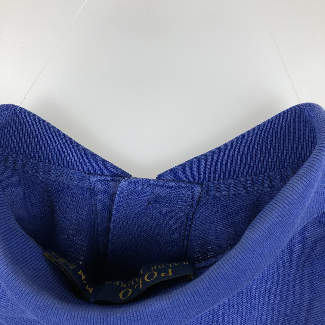 Ralph Lauren POLO RALPH LAUREN CUSTOM FIT short sleeve polo shirt men's M equivalent Pima Cotton blue type Vintage Second Hand