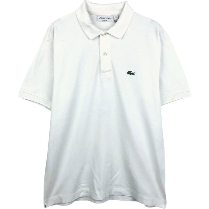 Lacoste Classic Fit short sleeve polo shirt, men's size L cotton white type Vintage Second Hand
