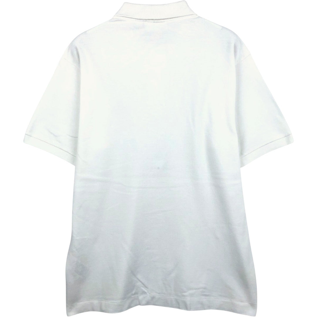 Lacoste Classic Fit short sleeve polo shirt, men's size L cotton white type Vintage Second Hand