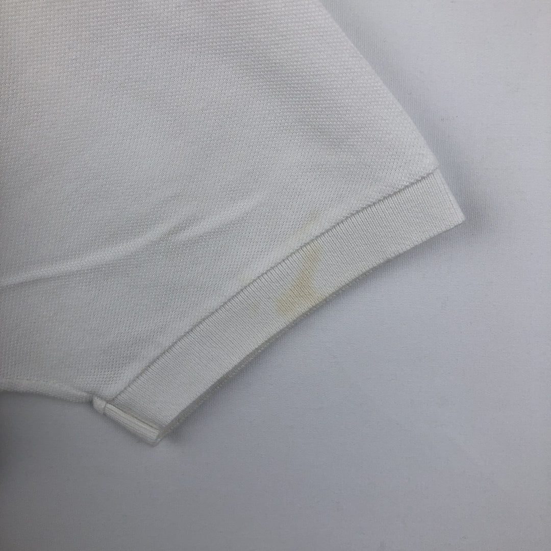 Lacoste Classic Fit short sleeve polo shirt, men's size L cotton white type Vintage Second Hand