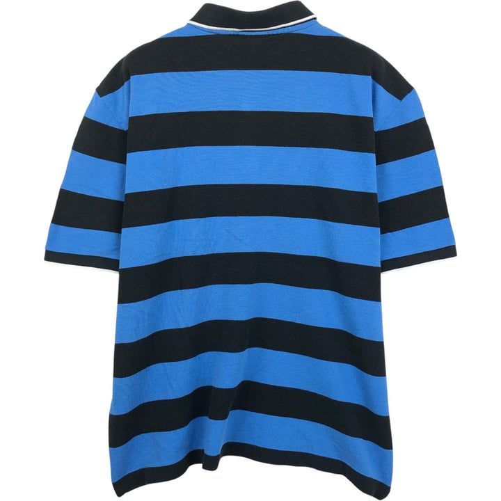 Lacoste striped short-sleeved polo shirt, size 7 (equivalent to men's XXL). cotton blue type Vintage Second Hand
