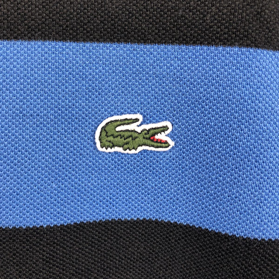 Lacoste striped short-sleeved polo shirt, size 7 (equivalent to men's XXL). cotton blue type Vintage Second Hand