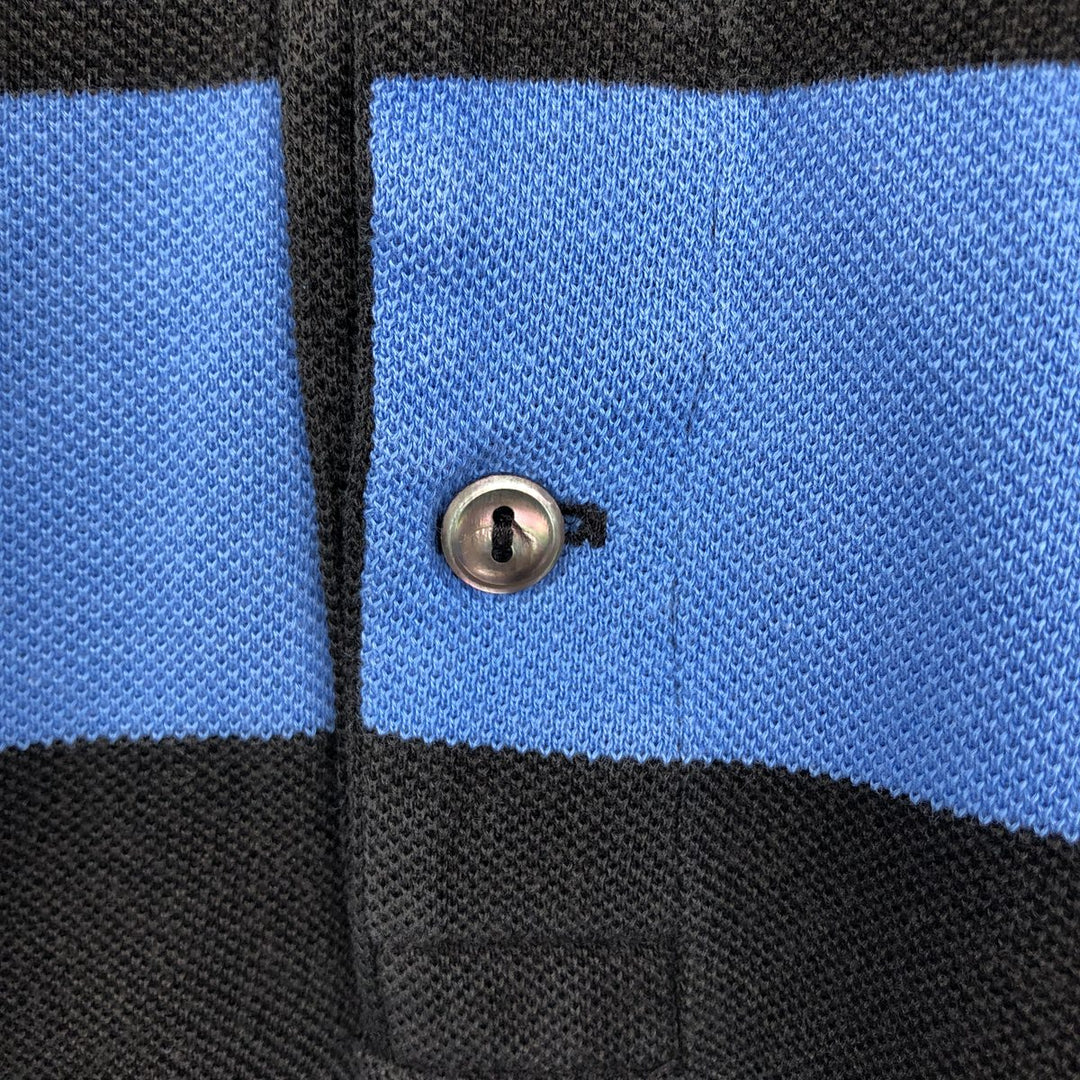 Lacoste striped short-sleeved polo shirt, size 7 (equivalent to men's XXL). cotton blue type Vintage Second Hand