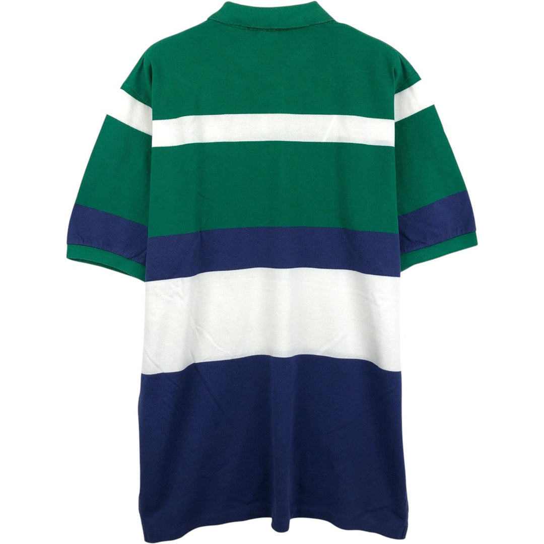Ralph Lauren POLO by Ralph Lauren Multi-border short sleeve striped polo shirt Men's size L cotton green type Vintage Second Hand