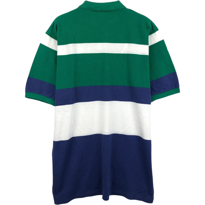 Ralph Lauren POLO by Ralph Lauren Multi-border short sleeve striped polo shirt Men's size L cotton green type Vintage Second Hand