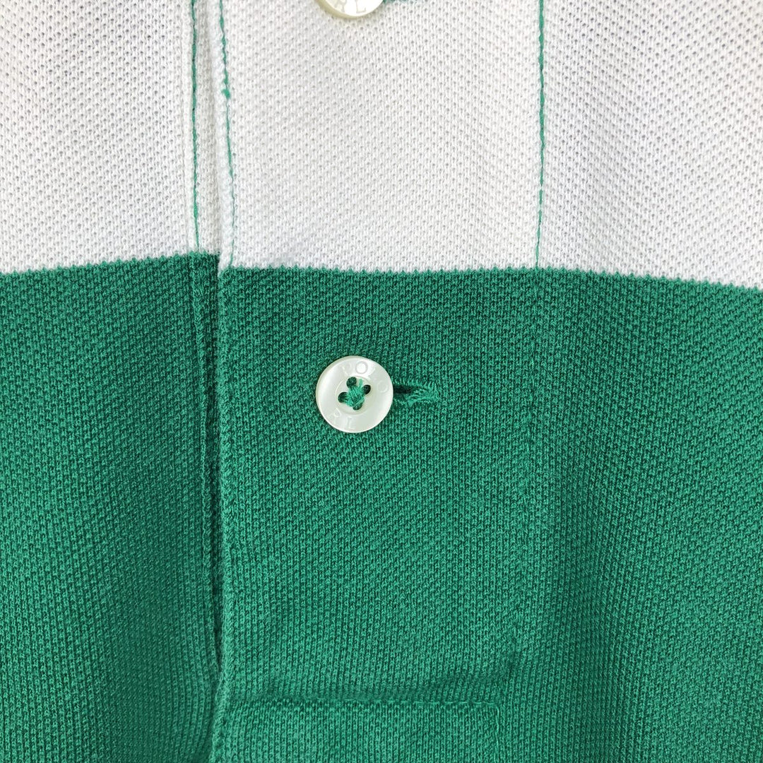 Ralph Lauren POLO by Ralph Lauren Multi-border short sleeve striped polo shirt Men's size L cotton green type Vintage Second Hand