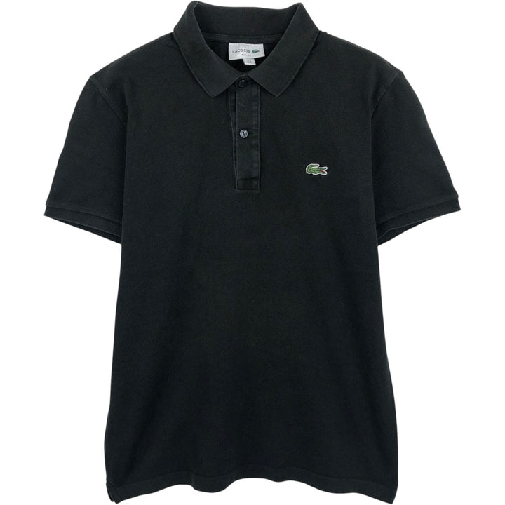 Lacoste SLIM FIT Short-Sleeve Polo Shirt, Size 4 (Men's M equivalent) cotton black type Vintage Second Hand