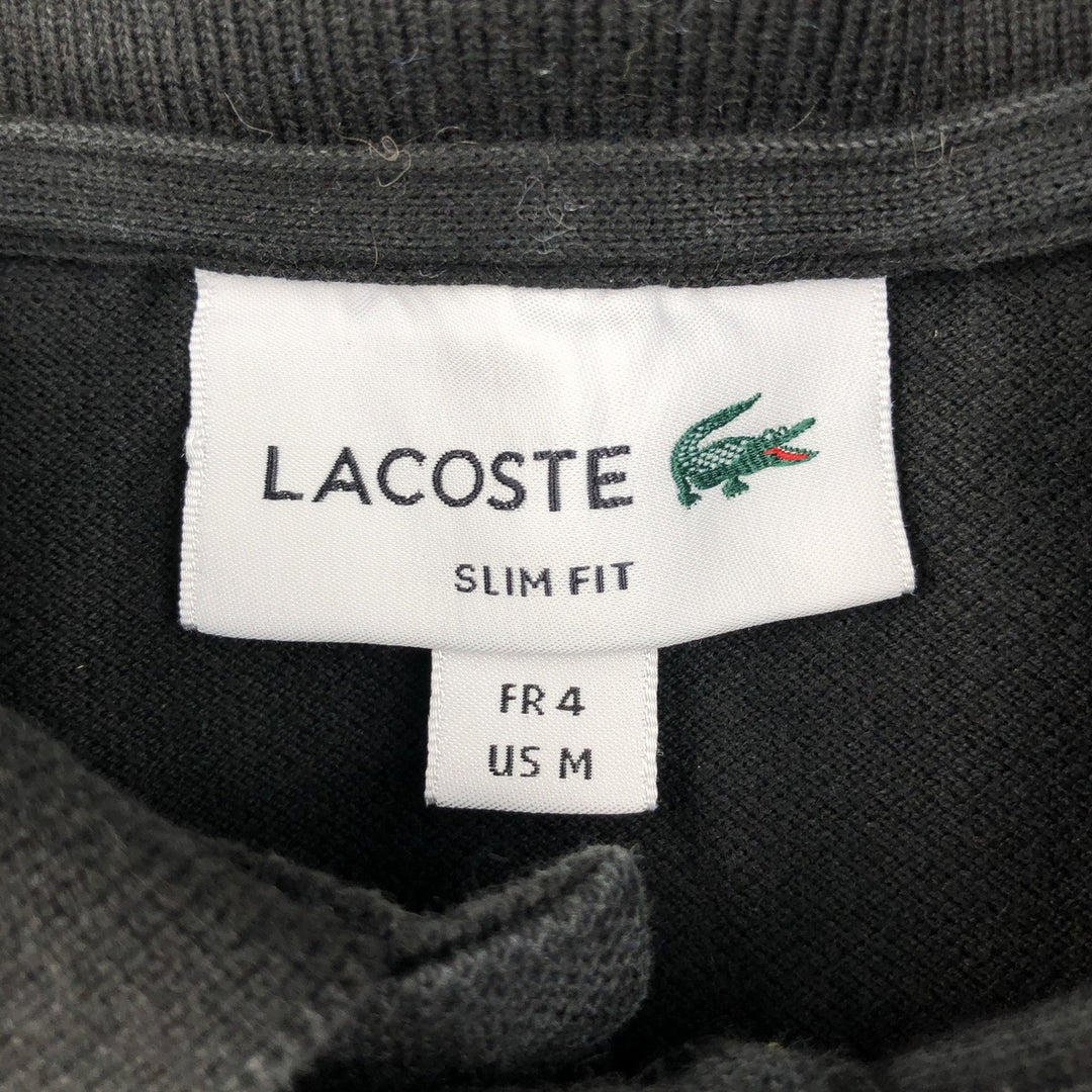Lacoste SLIM FIT Short-Sleeve Polo Shirt, Size 4 (Men's M equivalent) cotton black type Vintage Second Hand