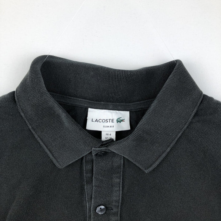 Lacoste SLIM FIT Short-Sleeve Polo Shirt, Size 4 (Men's M equivalent) cotton black type Vintage Second Hand