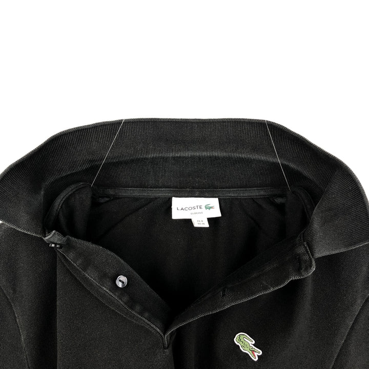 Lacoste SLIM FIT Short-Sleeve Polo Shirt, Size 4 (Men's M equivalent) cotton black type Vintage Second Hand