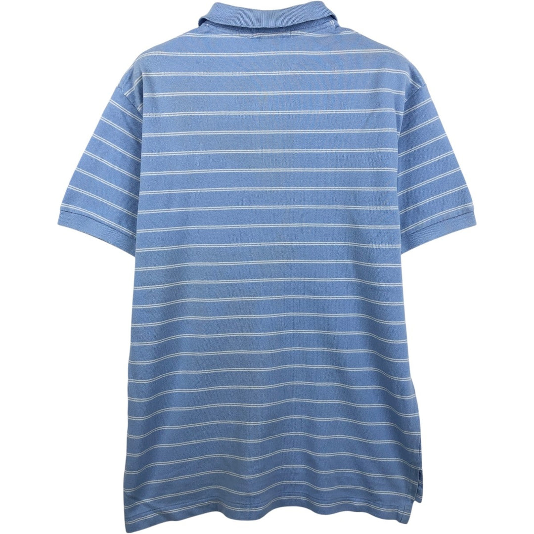 Ralph Lauren POLO by Ralph Lauren CUSTOM FIT short sleeve striped polo shirt men's size M cotton Blue type light blue Vintage Second Hand