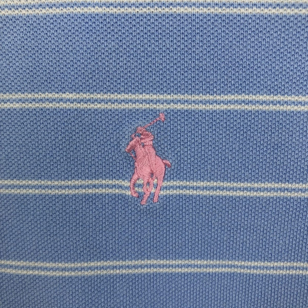 Ralph Lauren POLO by Ralph Lauren CUSTOM FIT short sleeve striped polo shirt men's size M cotton Blue type light blue Vintage Second Hand