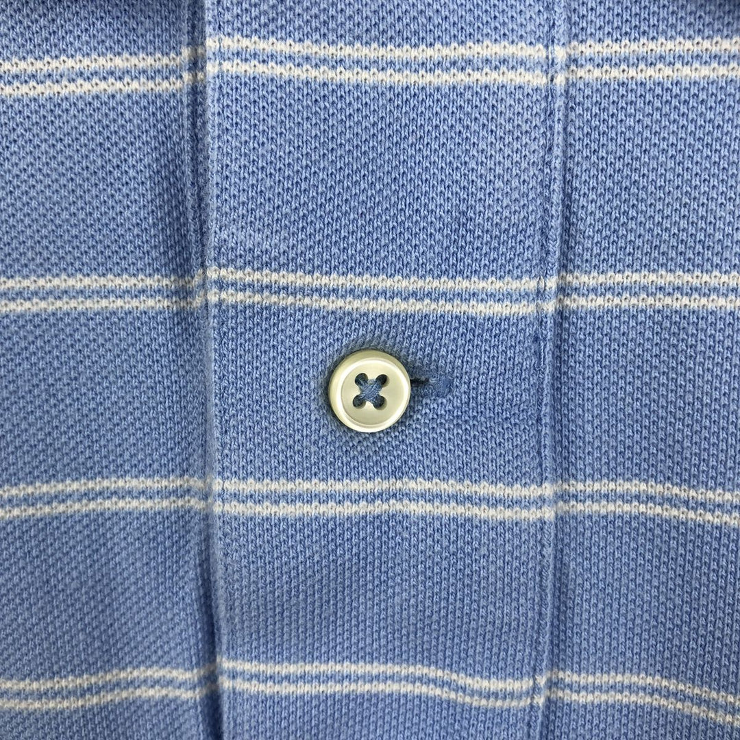 Ralph Lauren POLO by Ralph Lauren CUSTOM FIT short sleeve striped polo shirt men's size M cotton Blue type light blue Vintage Second Hand