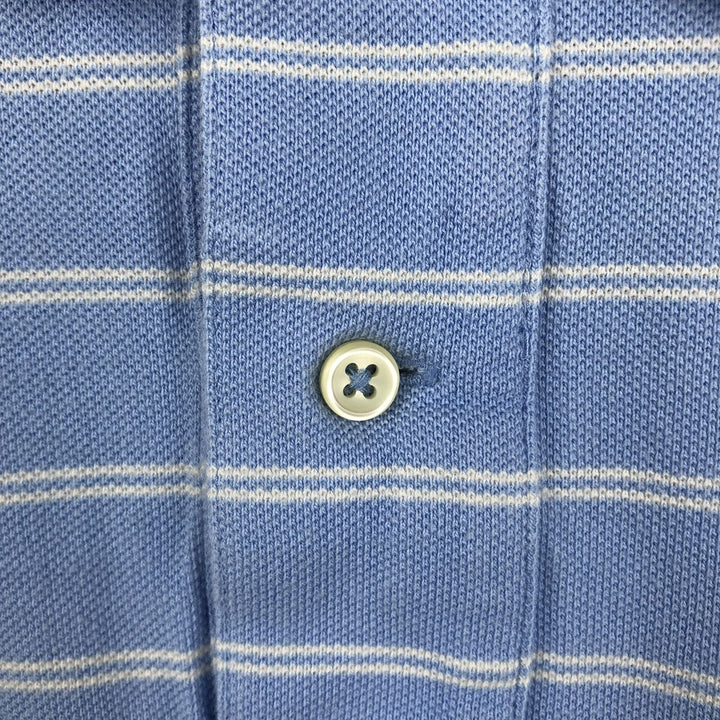 Ralph Lauren POLO by Ralph Lauren CUSTOM FIT short sleeve striped polo shirt men's size M cotton Blue type light blue Vintage Second Hand
