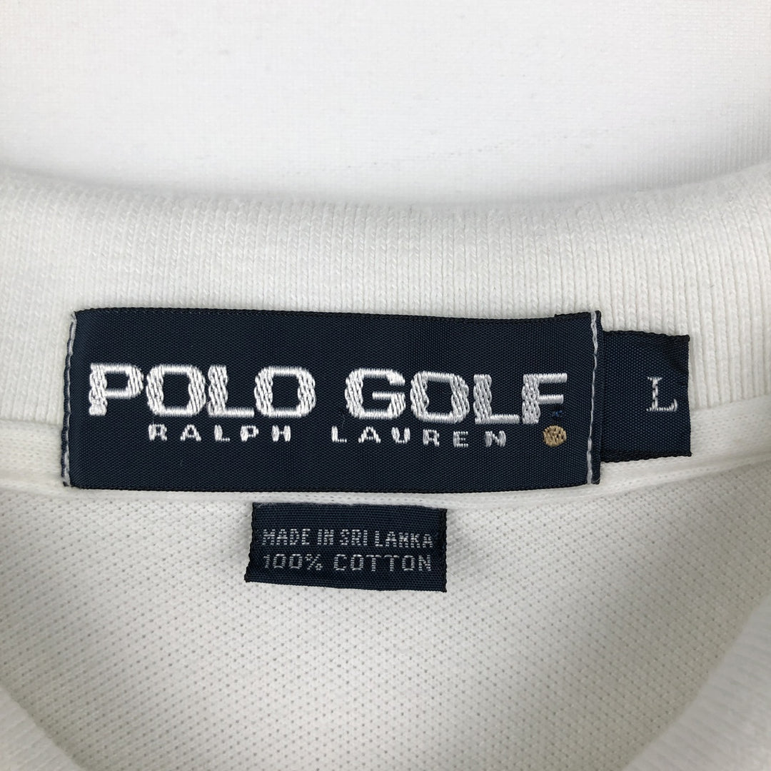 Ralph Lauren POLO GOLF Polo Golf short sleeve polo shirt for men size L cotton white type Vintage Second Hand