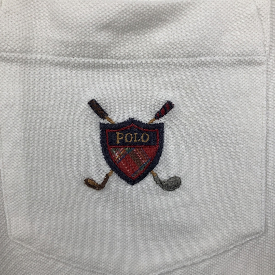 Ralph Lauren POLO GOLF Polo Golf short sleeve polo shirt for men size L cotton white type Vintage Second Hand