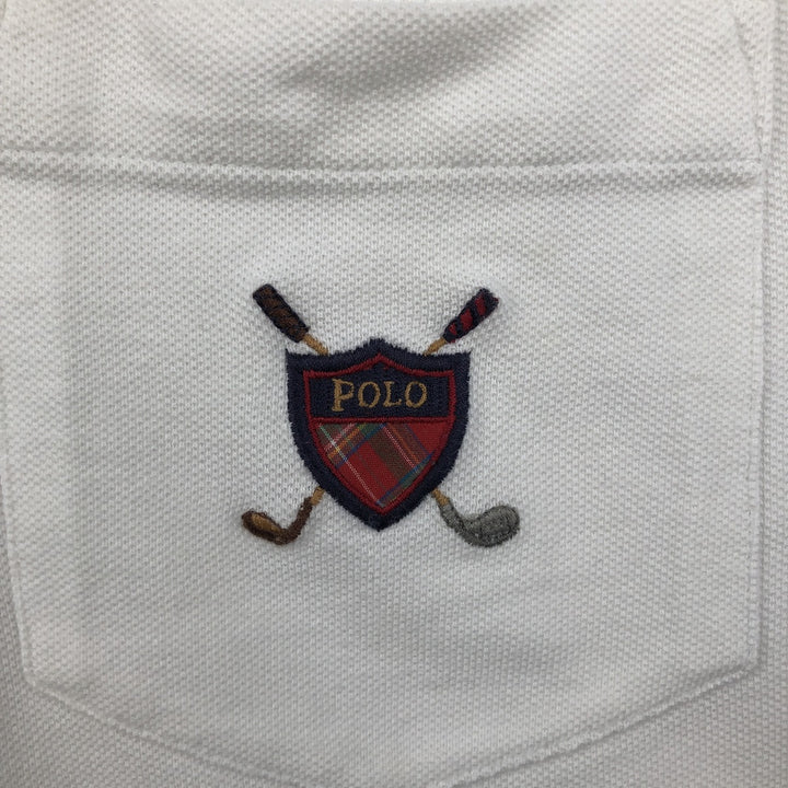 Ralph Lauren POLO GOLF Polo Golf short sleeve polo shirt for men size L cotton white type Vintage Second Hand