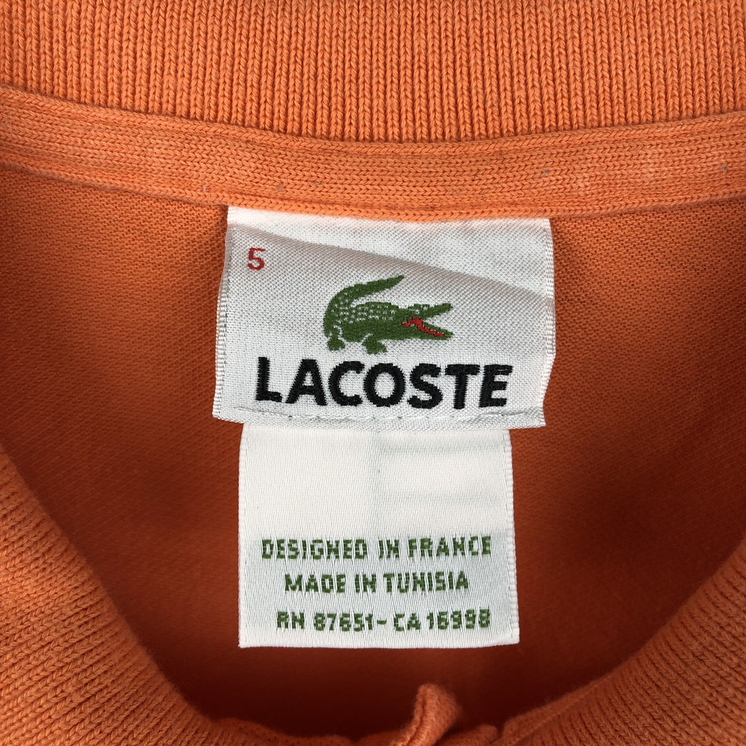 Lacoste LACOSTE French design short sleeve polo shirt size 5, men's L size cotton orange type Vintage Second Hand