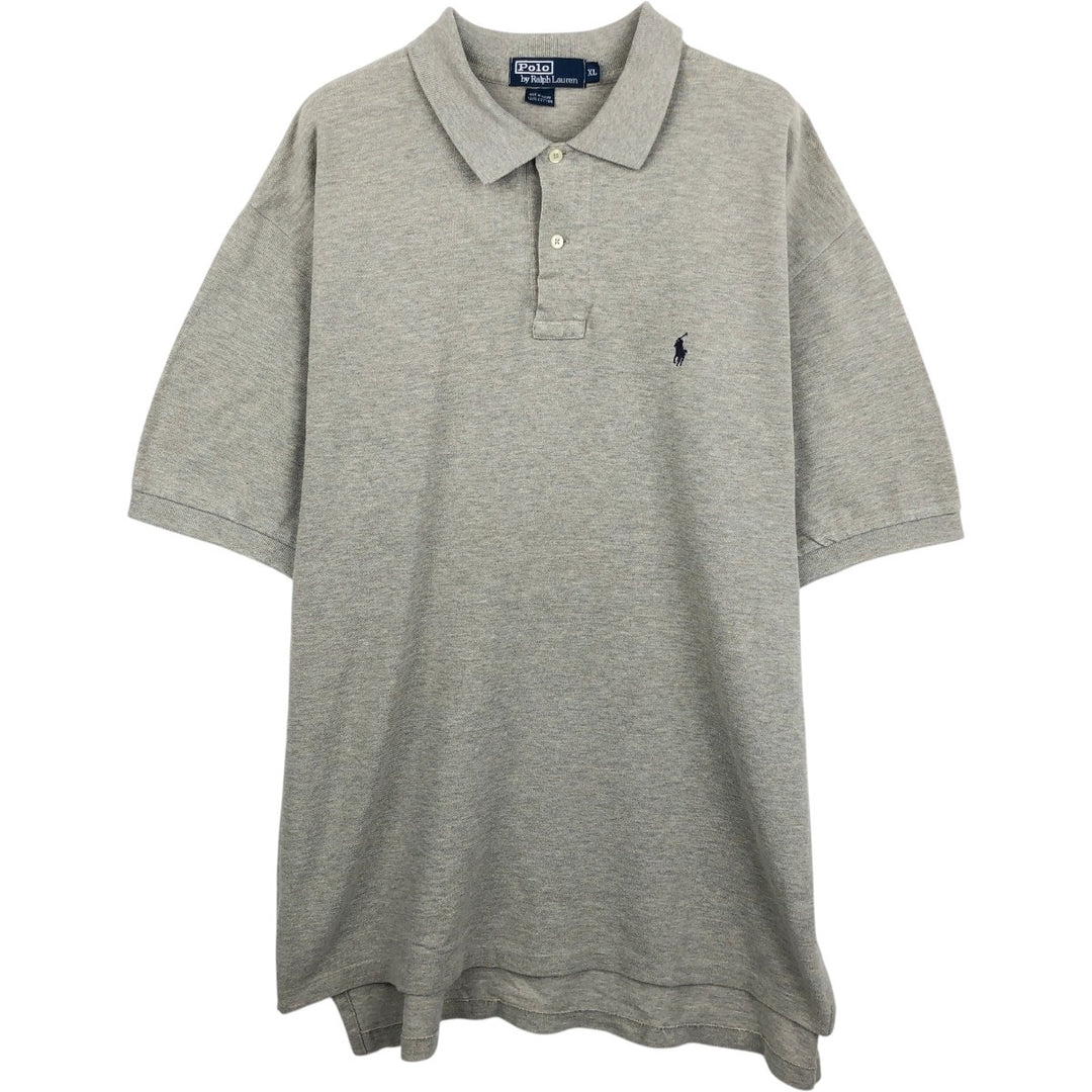 Ralph Lauren POLO by Ralph Lauren short sleeve polo shirt, men's XL size cotton gray type Vintage Second Hand