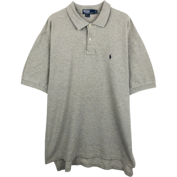Ralph Lauren POLO by Ralph Lauren short sleeve polo shirt, men's XL size cotton gray type Vintage Second Hand