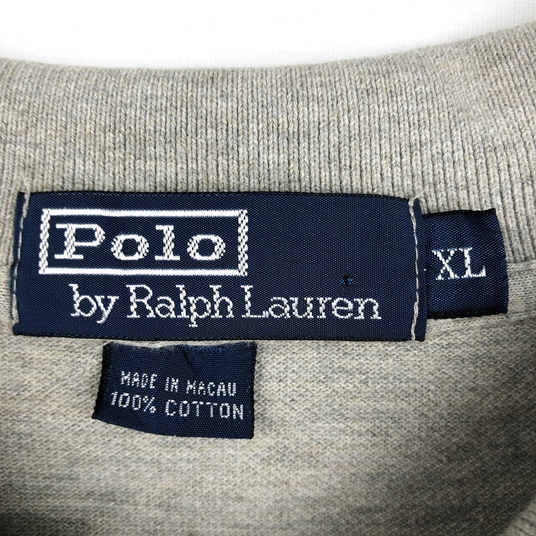 Ralph Lauren POLO by Ralph Lauren short sleeve polo shirt, men's XL size cotton gray type Vintage Second Hand