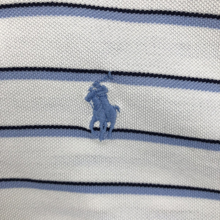 Ralph Lauren POLO GOLF Multi-border short sleeve striped polo shirt Men's XL size Pima Cotton white type Vintage Second Hand