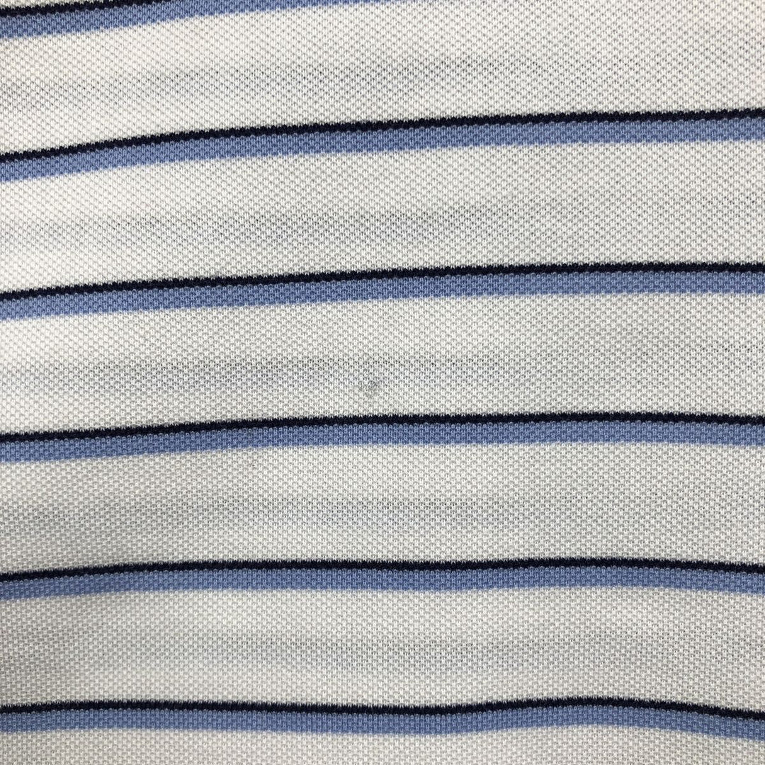 Ralph Lauren POLO GOLF Multi-border short sleeve striped polo shirt Men's XL size Pima Cotton white type Vintage Second Hand