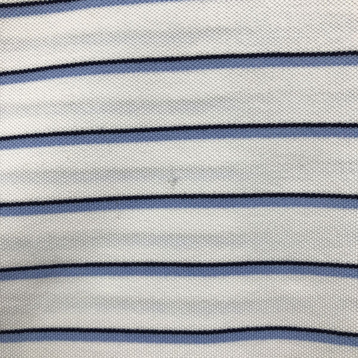 Ralph Lauren POLO GOLF Multi-border short sleeve striped polo shirt Men's XL size Pima Cotton white type Vintage Second Hand