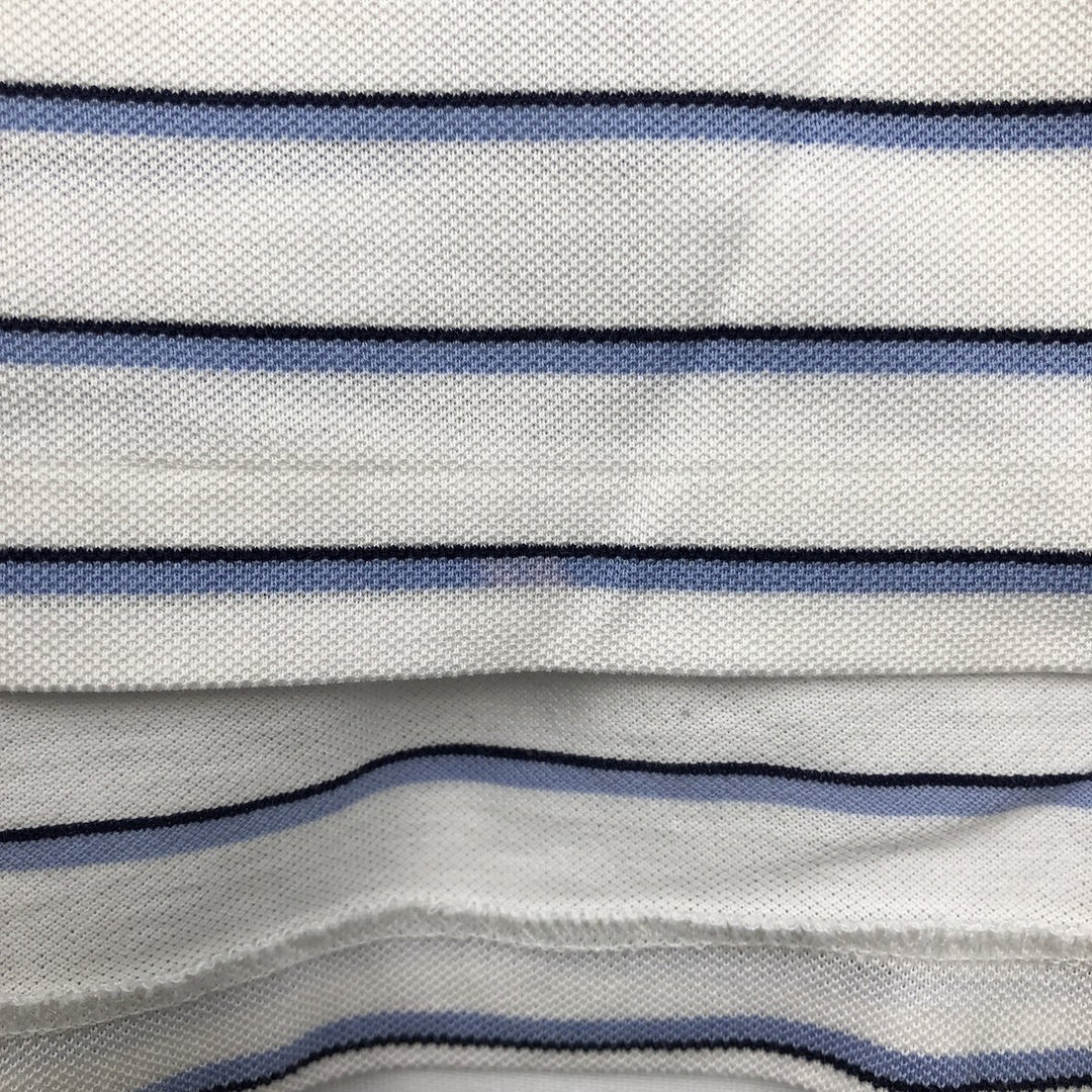 Ralph Lauren POLO GOLF Multi-border short sleeve striped polo shirt Men's XL size Pima Cotton white type Vintage Second Hand