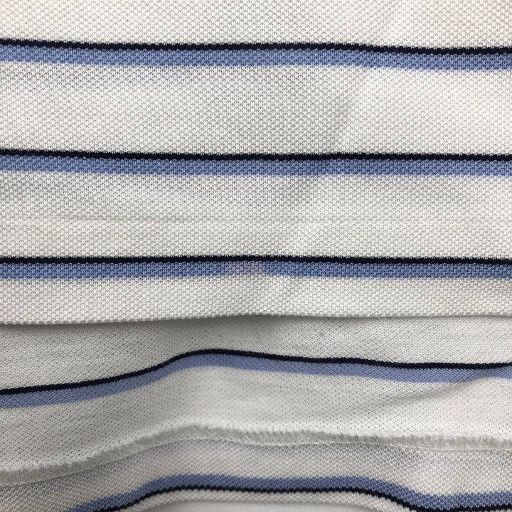 Ralph Lauren POLO GOLF Multi-border short sleeve striped polo shirt Men's XL size Pima Cotton white type Vintage Second Hand